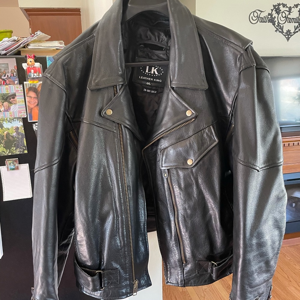 Leather biker jacket